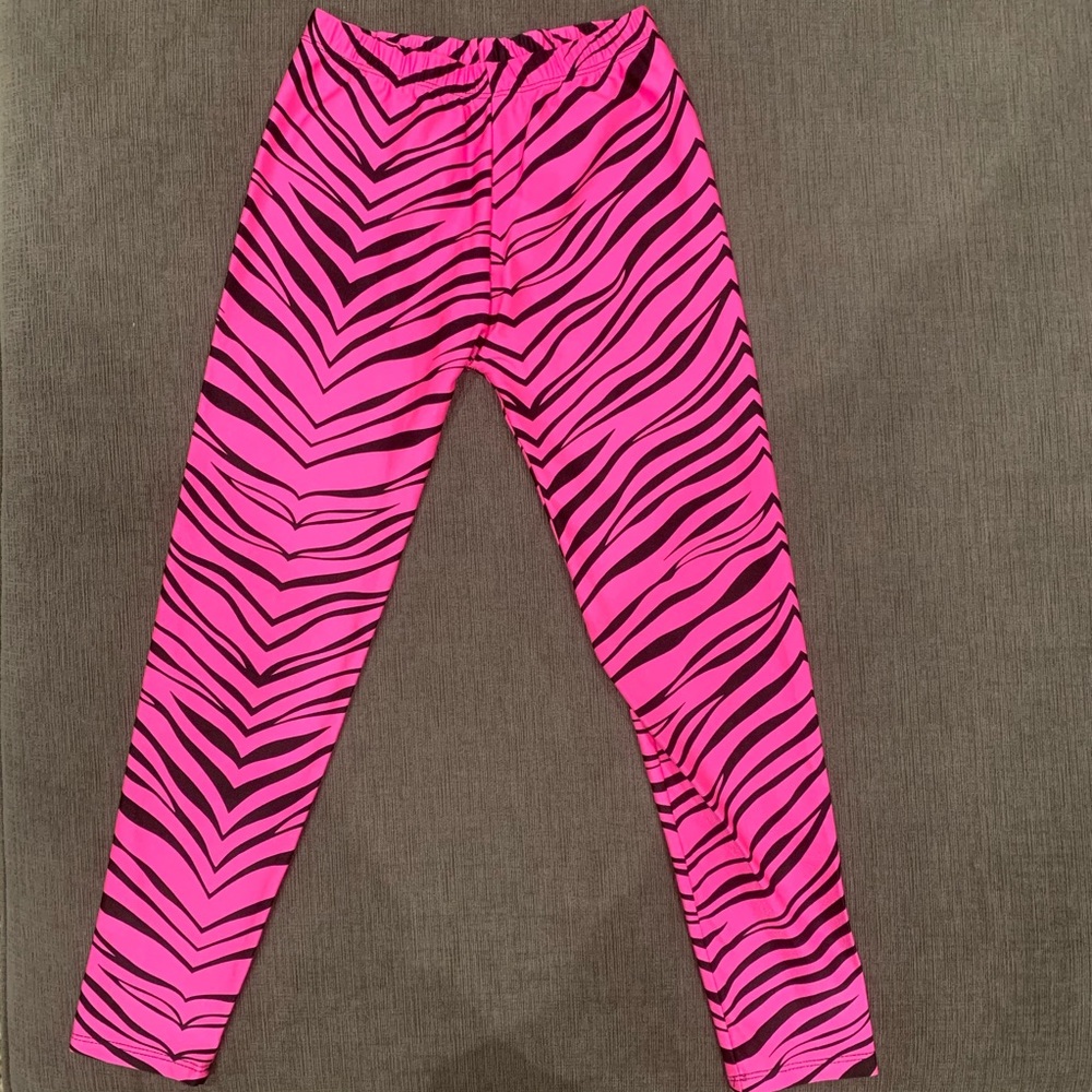 Pink zebra leggings